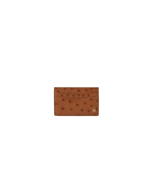 Cognac Ostrich | Credit Card Holder