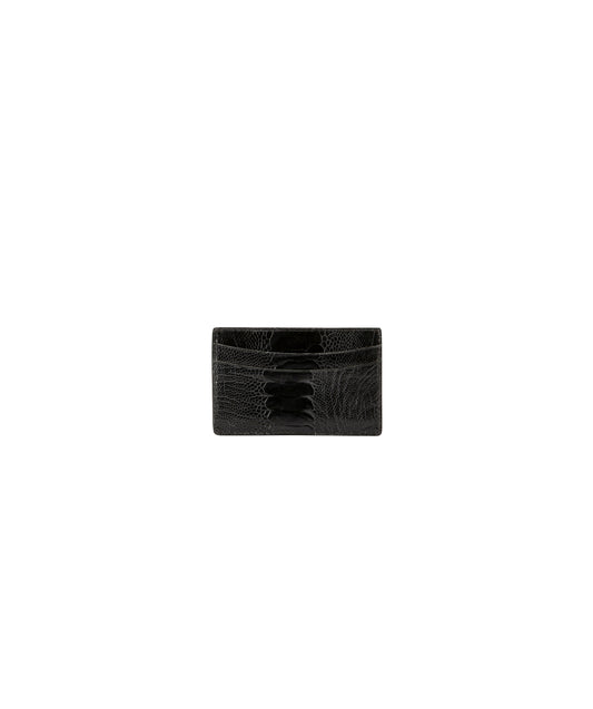Black Ostrich Shin | Credit Card Holder