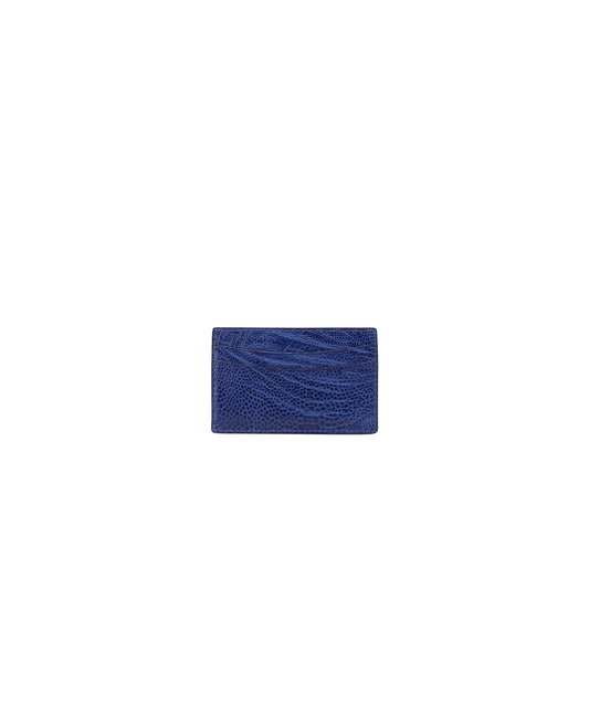 Blue Ostrich Shin | Credit Card Holder