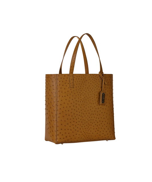 Antique Saddle Ostrich | Classic 'Ntombi' Tote