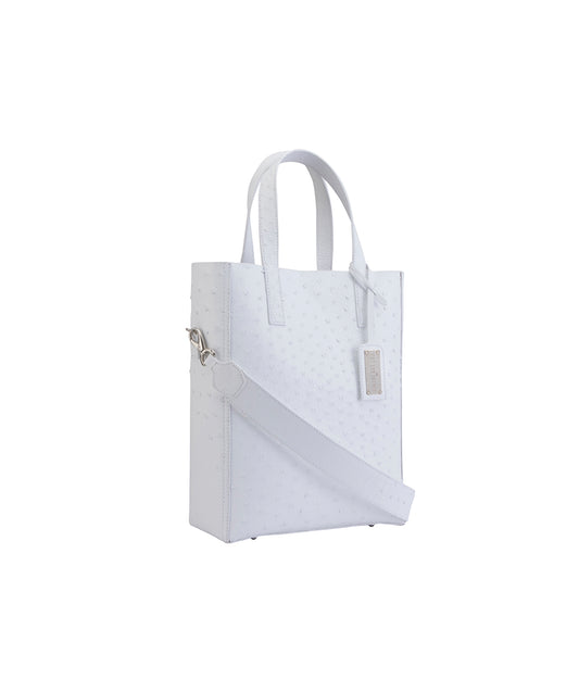 White Ostrich | Crossbody 'Ntombi' Tote
