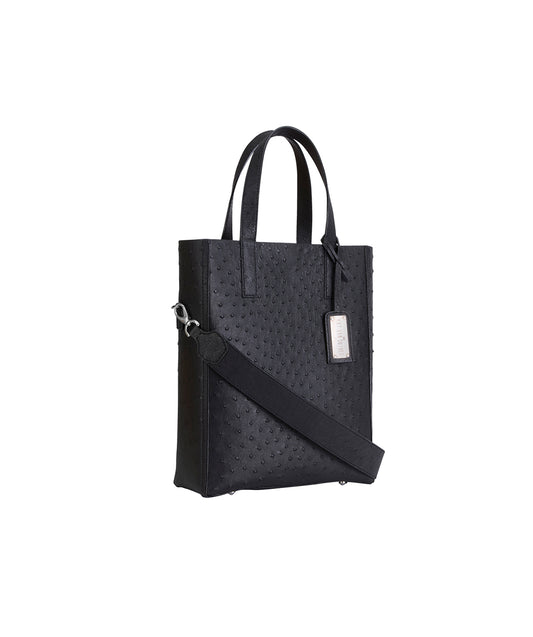 Black Ostrich | Crossbody 'Ntombi' Tote