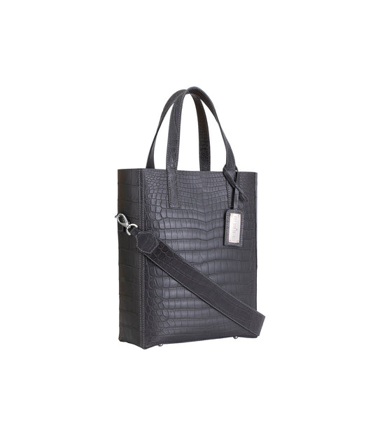 Dark Grey Crocodile | Crossbody 'Ntombi' Tote