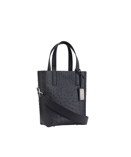 Black Ostrich | Mini Crossbody 'Ntombi' Tote