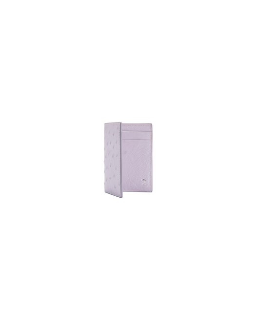 Folded Card Holder | Ostrich Leather | Lilac