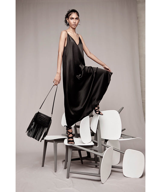 V- Neck Long Slip Dress